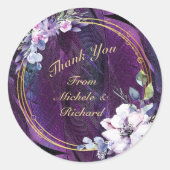 Elegant Flowers en Feathers Ronde Sticker (Voorkant)