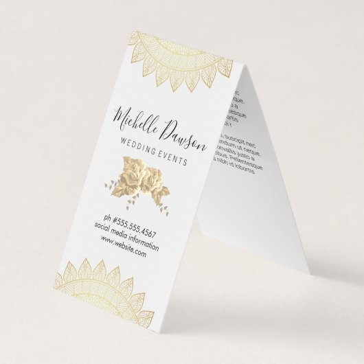 Elegant Flowers en Pattern Visitekaartje (Voorkant)