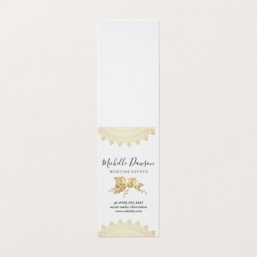 Elegant Flowers en Pattern Visitekaartje (Buitenkant ongevouwen)