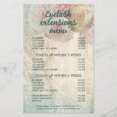 Elegant Flowers Eyelash Menu  Roze Pioen (Voorkant)