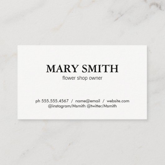 Elegant Flowers/Fabric Texture Visitekaartje (Achterkant)