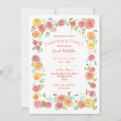 Elegant Flowers Farewell Party Invitation Kaart (Voorkant)