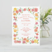 Elegant Flowers Farewell Party Invitation Kaart (Staand voorkant)