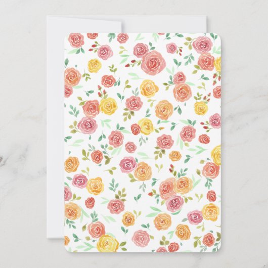 Elegant Flowers Farewell Party Invitation Kaart (Achterkant)