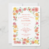 Elegant Flowers Farewell Party Invitation Kaart (Voorkant)