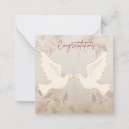 Elegant Flowers Gefeliciteerd Bruiloft Kaart Notitiekaartje