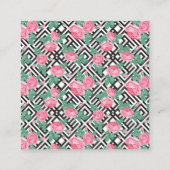 Elegant Flowers | Geometrische stijl Vierkante Visitekaartje (Achterkant)