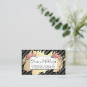 Elegant Flowers/Gespikkelde krijt/Goud Visitekaartje (Staand voorkant)