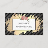 Elegant Flowers/Gespikkelde krijt/Goud Visitekaartje (Achterkant)