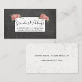 Elegant Flowers/Gespikkelde krijt Visitekaartje (Voorkant / Achterkant)