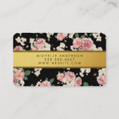 Elegant Flowers  Gold Band Visitekaartje (Achterkant)