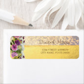 Elegant Flowers Gold, Bokeh-adreslabel Etiket (Insitu)