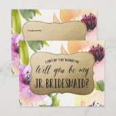 Elegant Flowers Gold | Junior Bridesmaid Kaart (Voorkant / Achterkant)