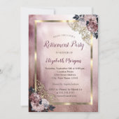 Elegant Flowers Gold Lijst Retirement Kaart (Voorkant)