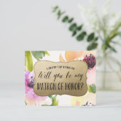 Elegant Flowers Gold | Matron of Honor Kaart (Staand voorkant)