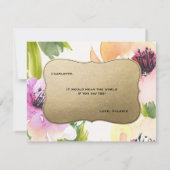 Elegant Flowers Gold | Matron of Honor Kaart (Achterkant)