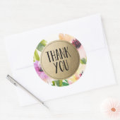 Elegant Flowers Gold | Voorkeurslabels Ronde Sticker (Envelop)