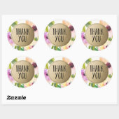 Elegant Flowers Gold | Voorkeurslabels Ronde Sticker (Vel)