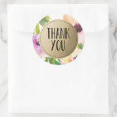 Elegant Flowers Gold | Voorkeurslabels Ronde Sticker (Tas)