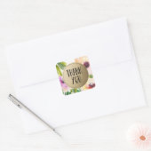 Elegant Flowers Gold | Voorkeurslabels Vierkante Sticker (Envelop)