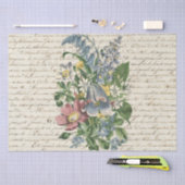 Elegant  Flowers Handschrift Script Tissuepapier (Craft)