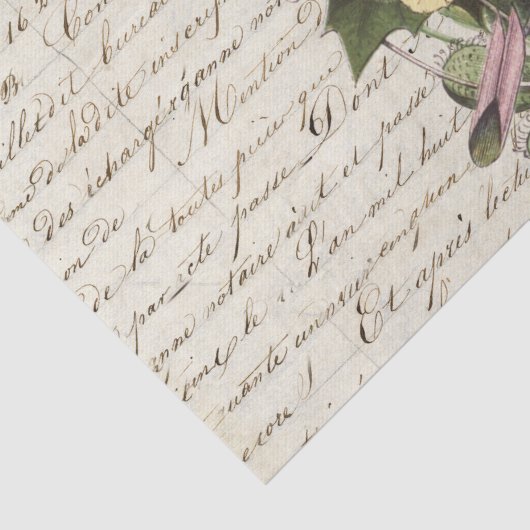 Elegant Flowers Handschrift Script Tissuepapier (Detail)