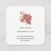 Elegant Flowers II Vierkante Visitekaartje (Achterkant)