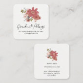 Elegant Flowers II Vierkante Visitekaartje (Voorkant / Achterkant)