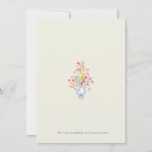 elegant flowers in blue pot  kaart (Achterkant)