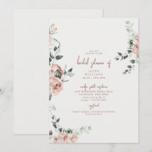 Elegant Flowers in de Uitnodiging van de Bridal va