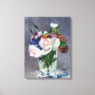 Elegant Flowers in een Kristalvet Canvas Afdruk