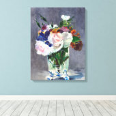 Elegant Flowers in een Kristalvet Canvas Afdruk (Insitu (Houten vloer))
