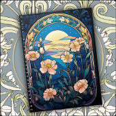 Elegant Flowers in Moonlight Art Nouveau Notitieboek