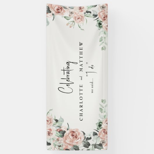 Elegant Flowers in Spring Blush Wedding Spandoek (Verticaal)