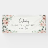 Elegant Flowers in Spring Blush Wedding Spandoek (Horizontaal)