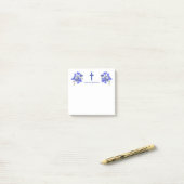 Elegant Flowers Kruis Christelijk gepersonaliseerd Post-it® Notes (Op bureau)