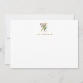 Elegant Flowers Monogram Gold Letter Z Note Kaart Notitiekaartje (Voorkant)