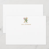 Elegant Flowers Monogram Gold Letter Z Note Kaart Notitiekaartje (Voorkant / Achterkant)