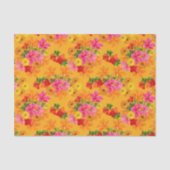 Elegant Flowers op Sinaasappel Tissuepapier (Voorkant)