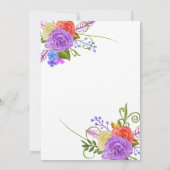 Elegant Flowers | Paarse Floral Bloom Wedding Kaart (Achterkant)