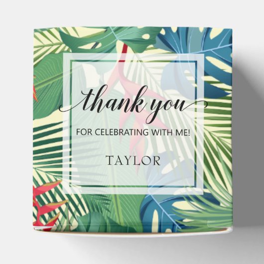 Elegant Flowers Palms Monstera Bedankdoosjes (Bovenkant)