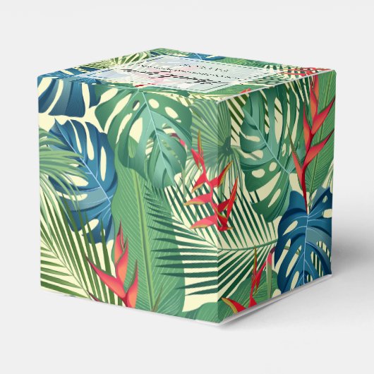 Elegant Flowers Palms Monstera Bedankdoosjes (Achterkant)