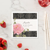 Elegant Flowers Pink Peony Classic Vrijgezellenfee Servetten (Insitu)