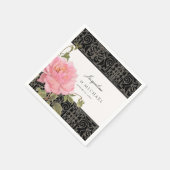 Elegant Flowers Pink Peony Classic Vrijgezellenfee Servetten (Hoek)