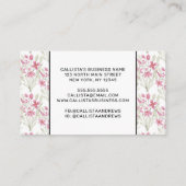 Elegant Flowers Pink Sage Green Waterverf Floral Klantenkaartje (Achterkant)