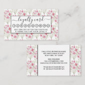 Elegant Flowers Pink Sage Green Waterverf Floral Klantenkaartje (Voorkant / Achterkant)