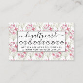 Elegant Flowers Pink Sage Green Waterverf Floral Klantenkaartje (Voorkant)