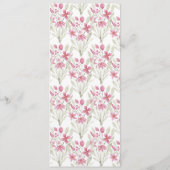 Elegant Flowers Pink Sage Green Waterverf Floral Menu (Achterkant)
