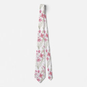 Elegant Flowers Pink Sage Green Waterverf Floral Stropdas (Voorkant)