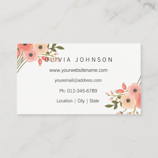 Elegant Flowers Professional Visitekaartjes (Achterkant)